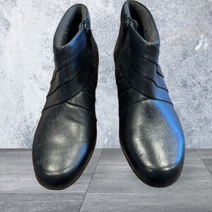 Women’s  Black Leather Ankle Boots